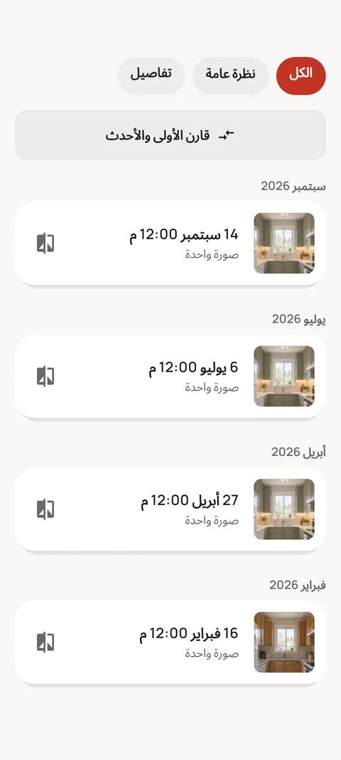 خط زمني بكل الصور مرتبة حسب الشهر